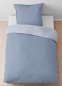 Preview: Biberna Mako-Baumwoll-Satin Bettwäsche 'Uni' 135 x 200 cm Blau